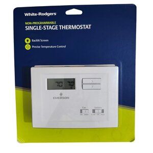 White Rodgers Heating and Cooling Single Stage Thermostat Non Programmable NP110